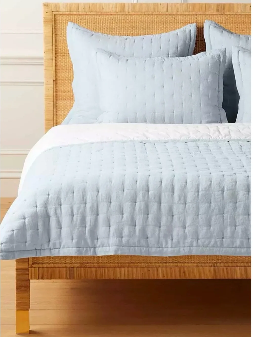 NWT Serena & Lily pair of Sutter Linen Euro pillowcases in Hydrangea